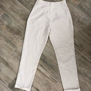 White stripped dress pants